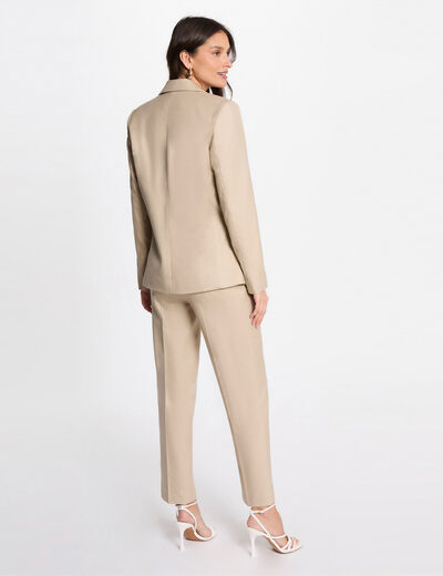 Blazer fils métallisés marron clair femme