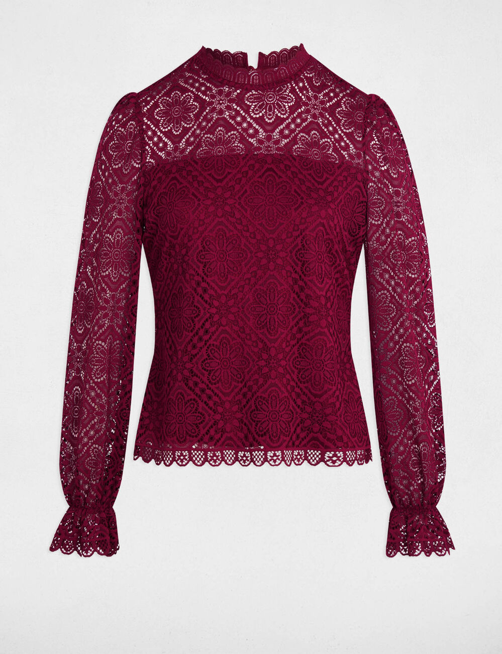 T-shirt manches longues prune femme