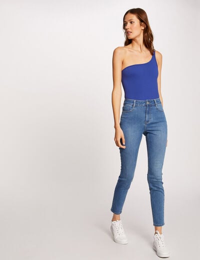 Jeans slim taille haute 7/8&egrave;me jean stone femme
