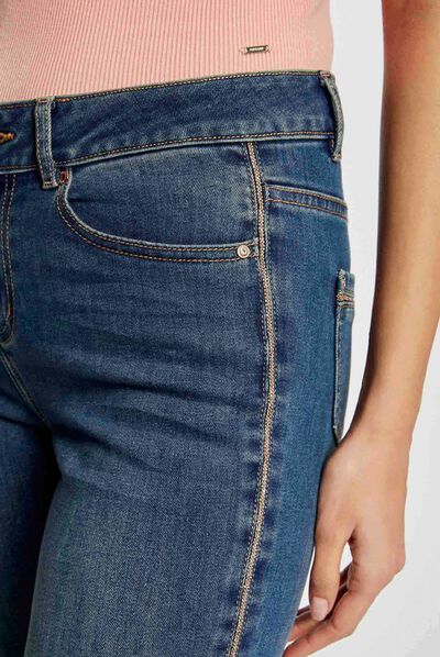 Slim jeans met strassbandjes jean stone vrouw