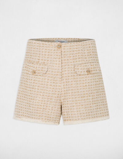Tweed short met hoge taille meerkleurig vrouw