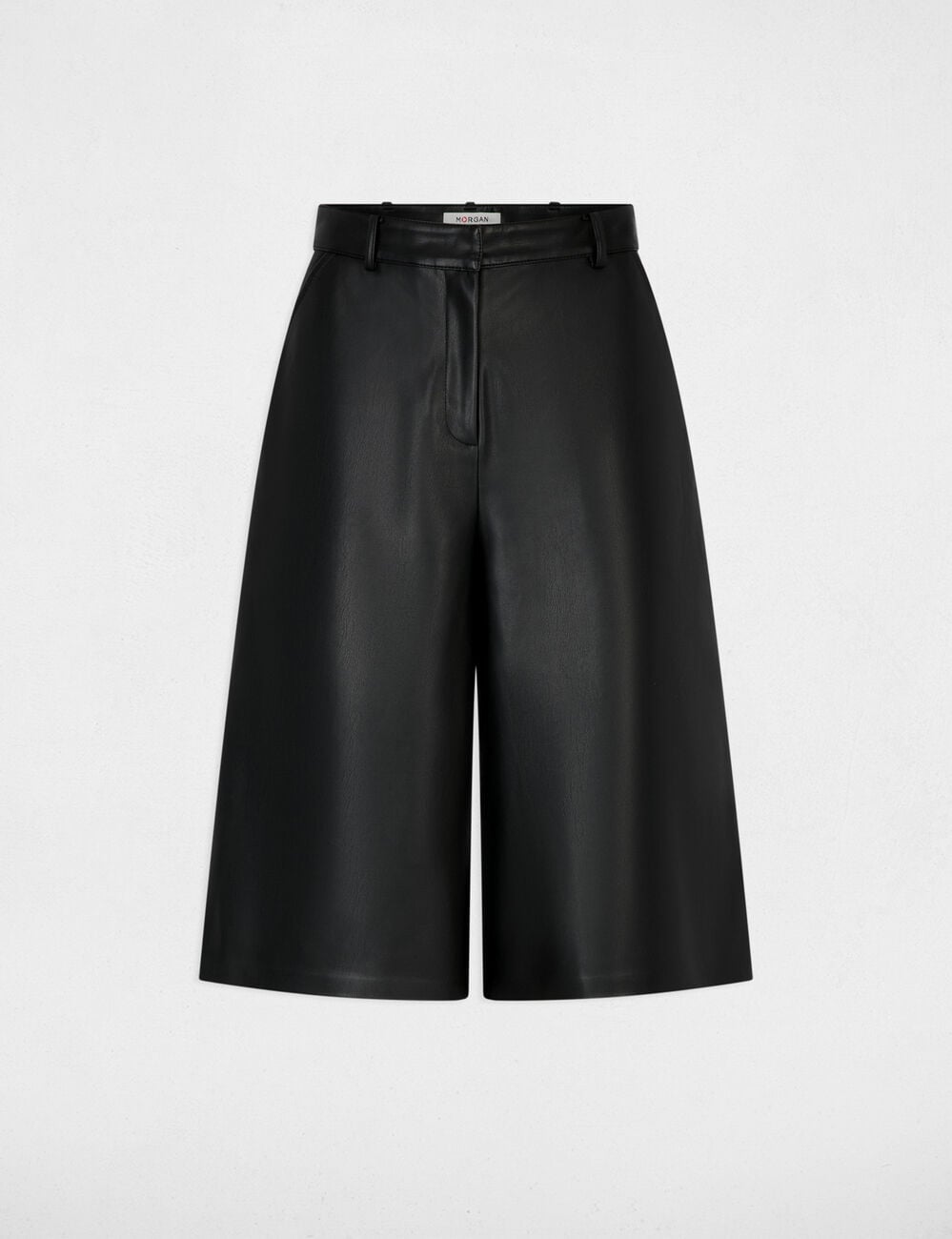 Hoge taille brede short zwart vrouw