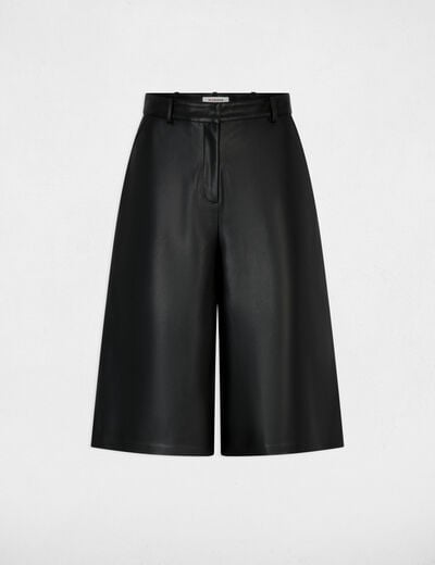 Hoge taille brede short zwart vrouw