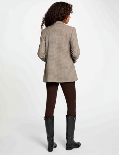 Pantalon legging uni marron fonc&eacute; femme