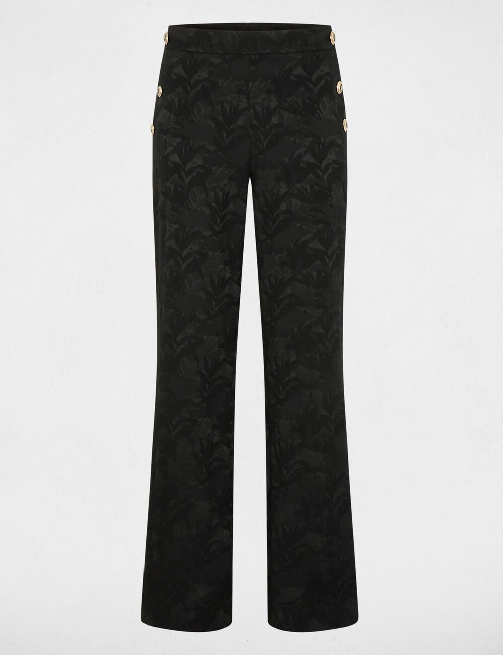 Pantalon slim taille haute noir femme