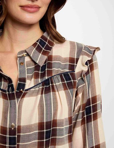 Chemise manches longues multicolore femme