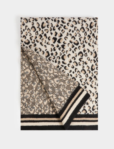 Sjaal met luipaardprint meerkleurig vrouw
