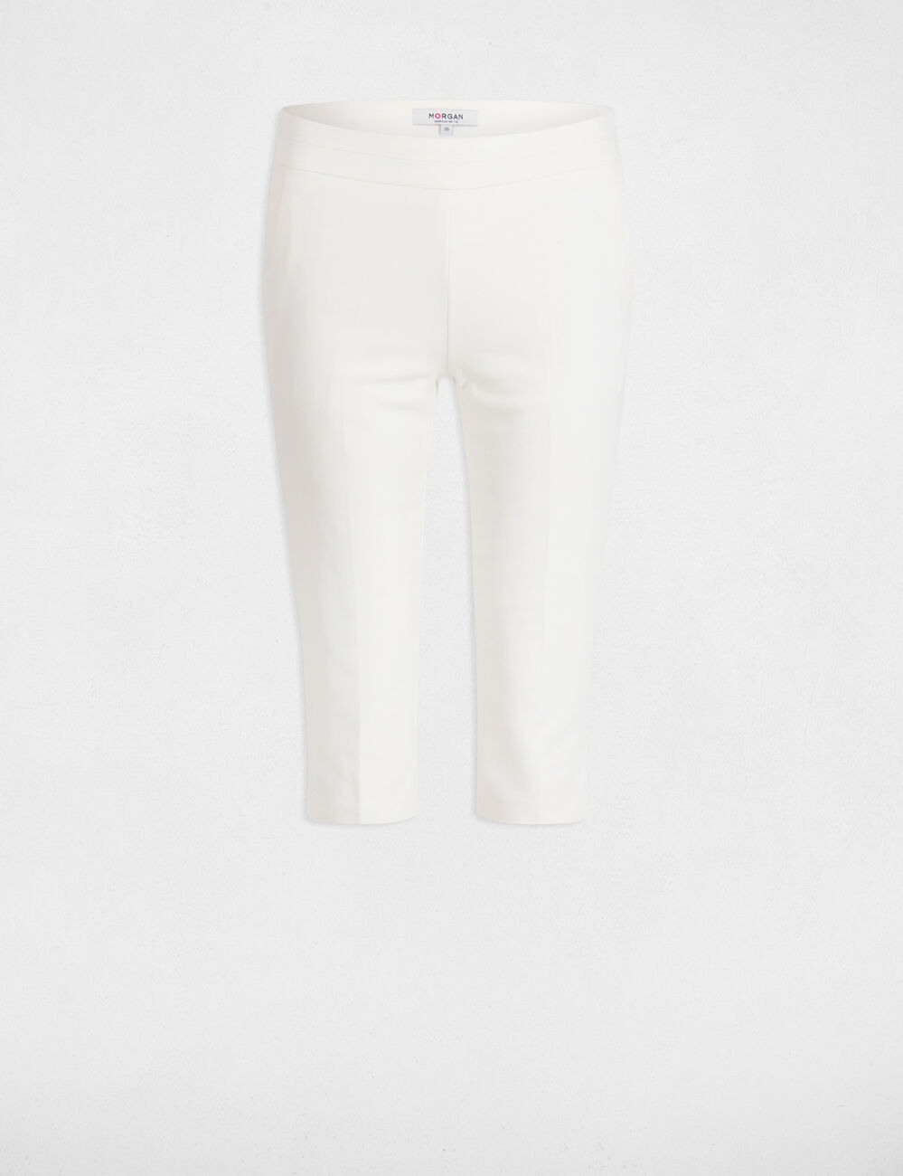 Pantacourt slim blanc femme