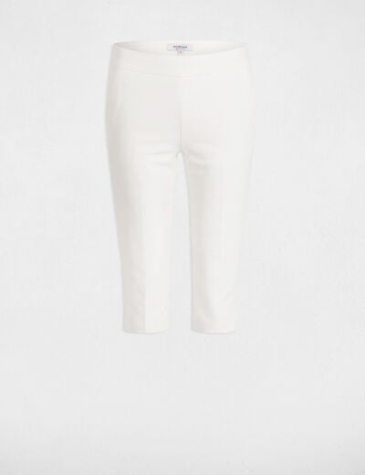 Pantacourt slim blanc femme