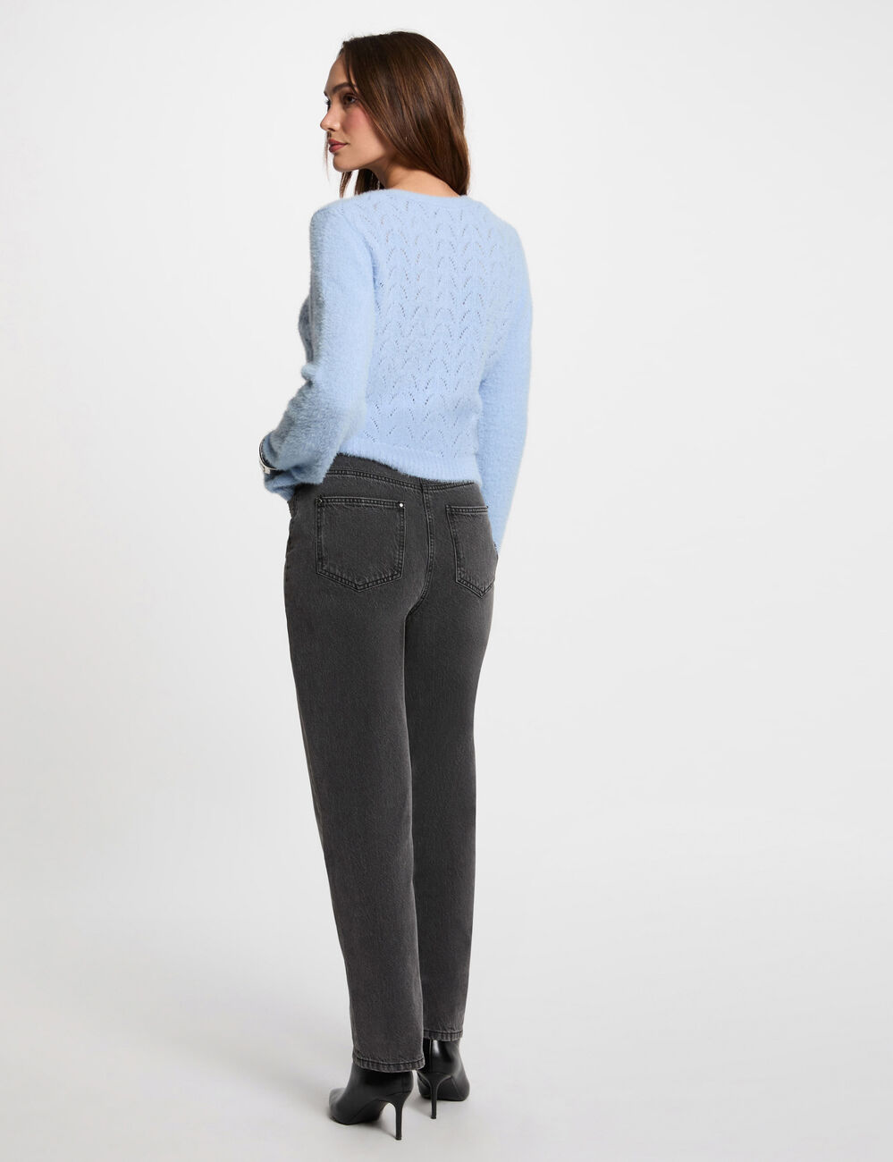 Vest met lange mouwen hemelsblauw vrouw