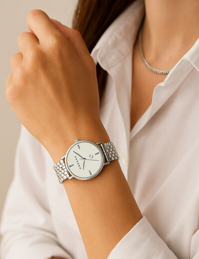 Montre couleur argent femme