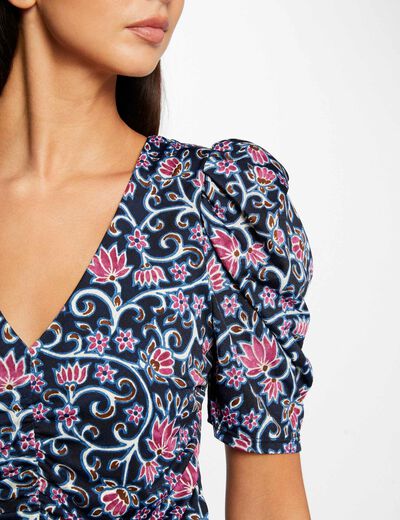 T-shirt manches courtes imprimé floral multico femme