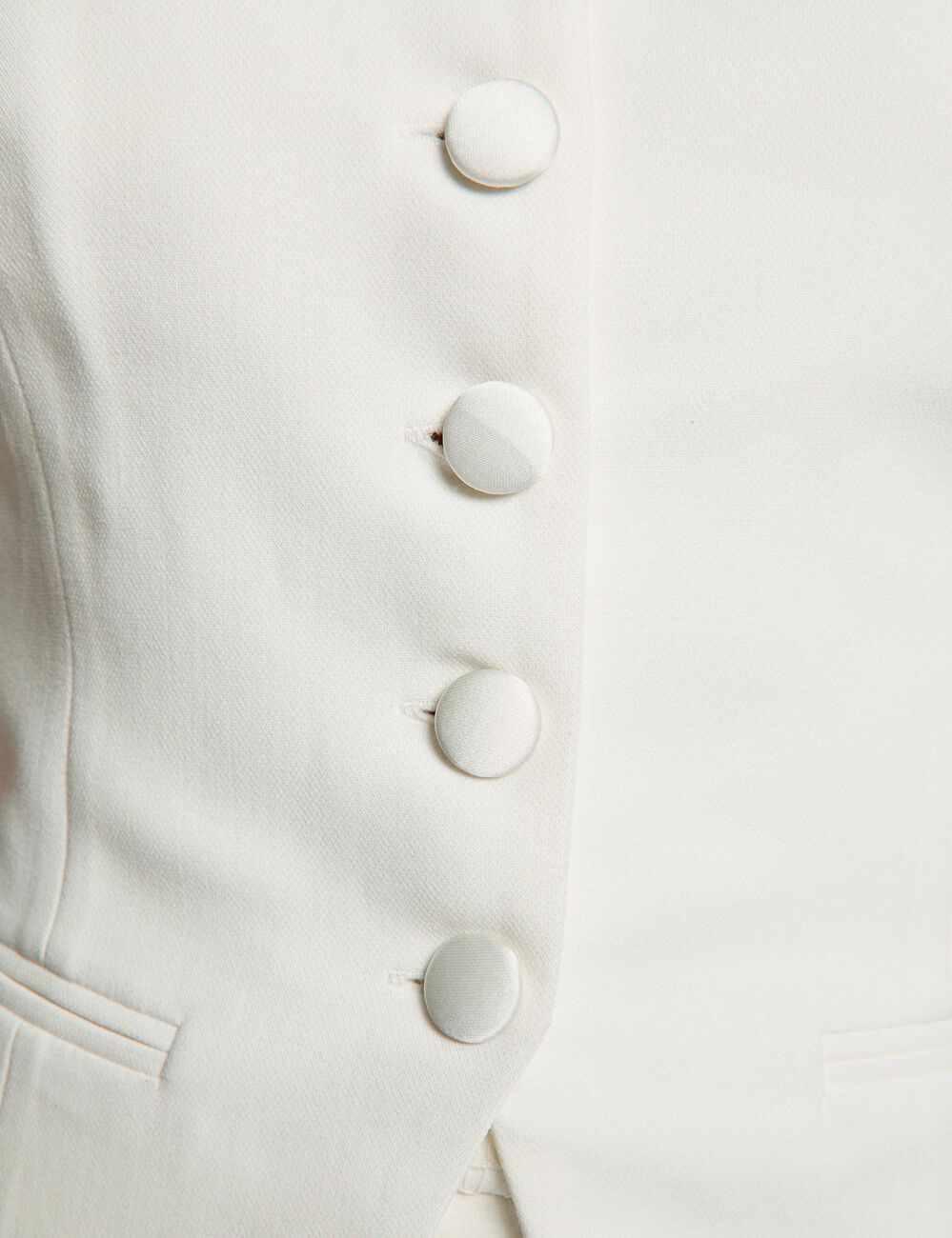 Getailleerde bustier met knopen helder wit vrouw