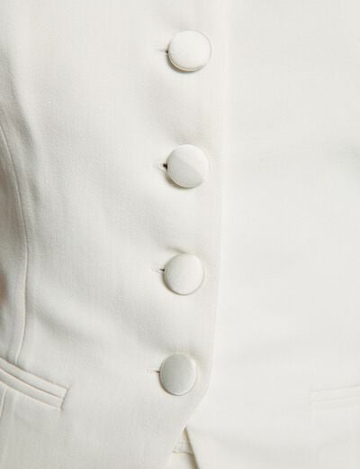 Getailleerde bustier met knopen helder wit vrouw