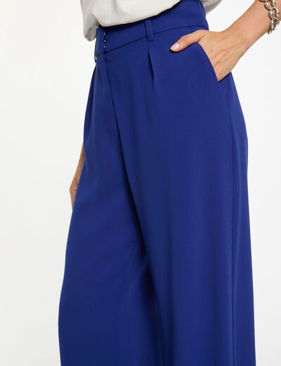 Pantalon large bleu pétrole femme