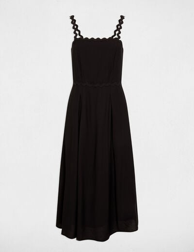 Robe ajustée bretelles fantaisie noir femme