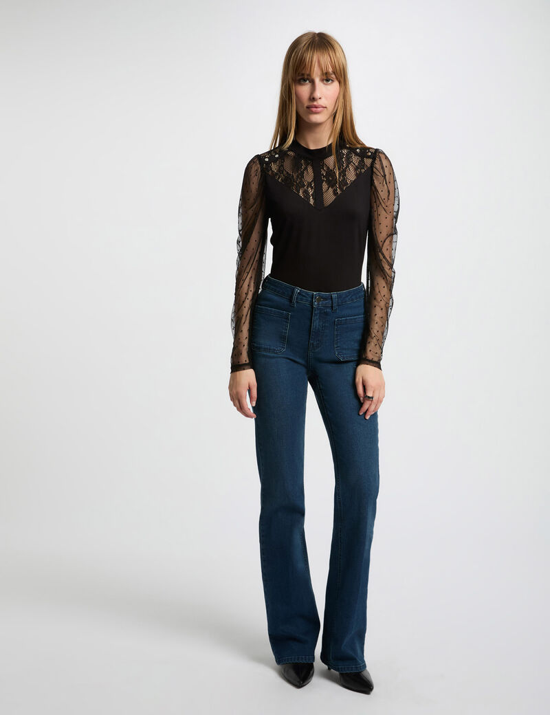 Lange mouwen T-shirt zwart vrouw