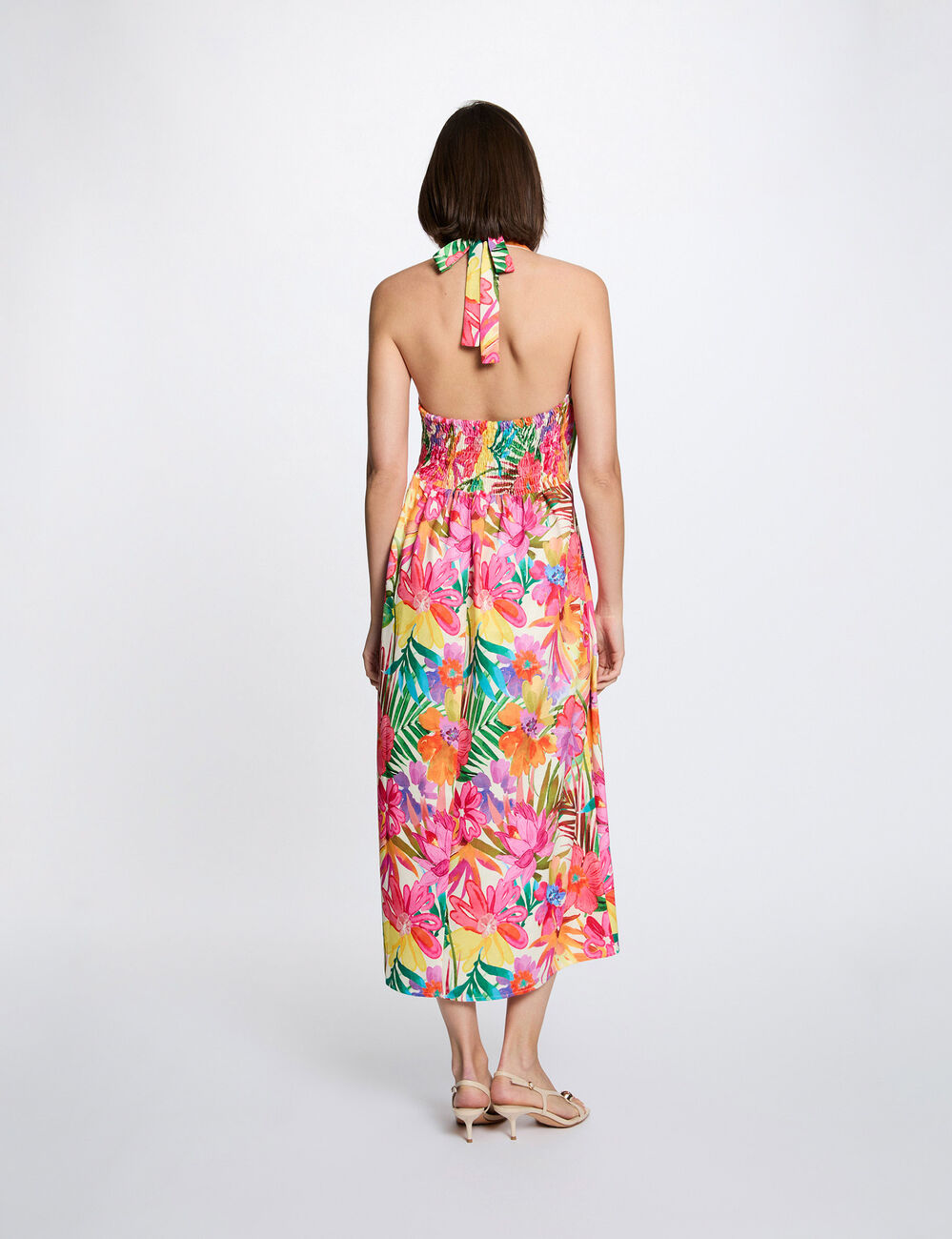Robe fluide &agrave; motifs multicolore femme