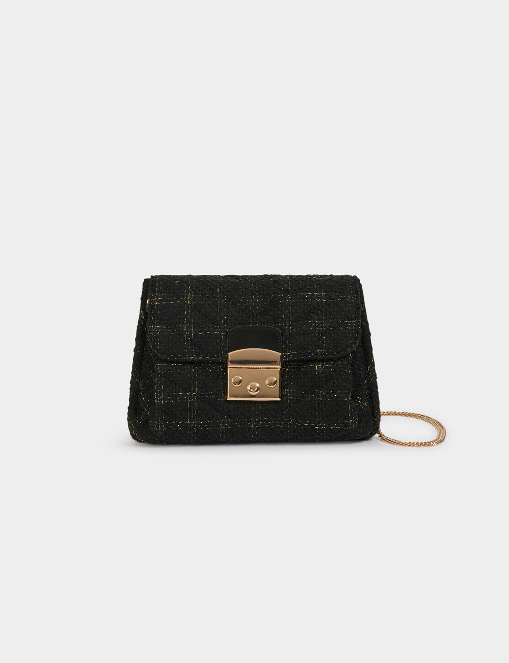 Tweed clutch zwart vrouw