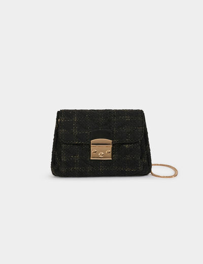 Tweed clutch zwart vrouw