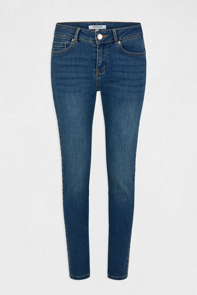 Slim jeans met strassbandjes jean stone vrouw