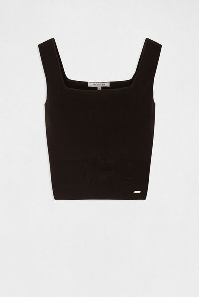 Pullover tanktop met brede bandjes zwart vrouw
