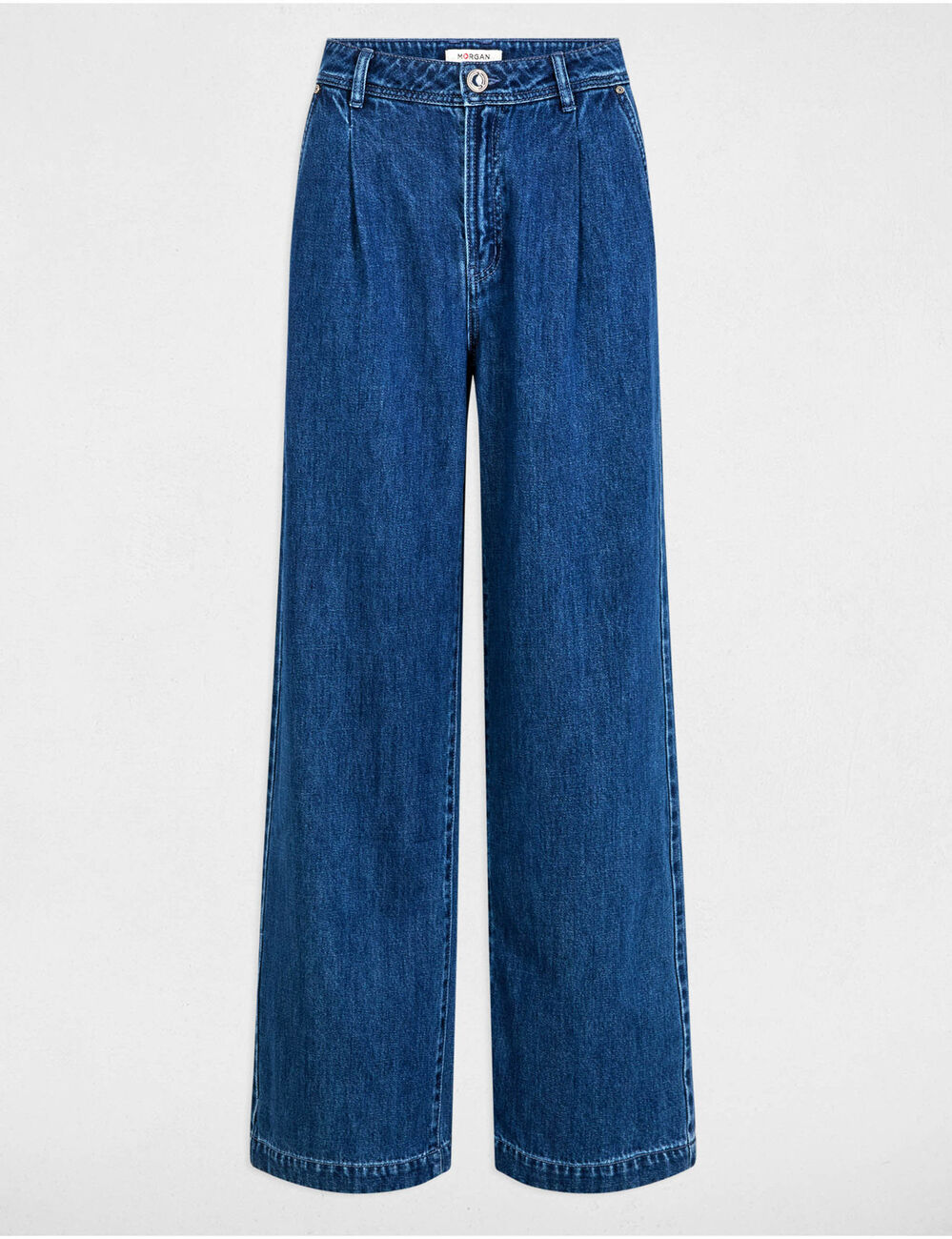 Jeans large taille haute denim stone femme
