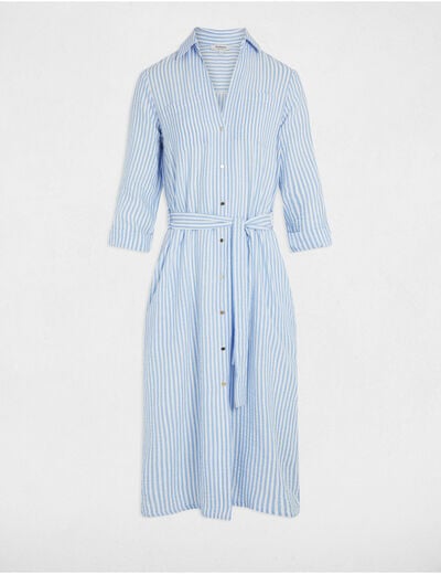 Robe droite rayée bleu femme