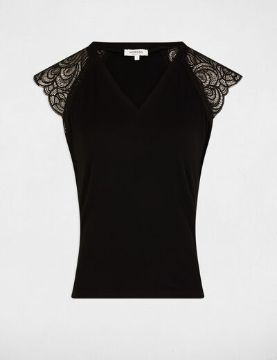 T-shirt met korte mouwen zwart vrouw