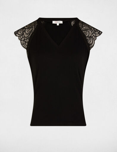 t shirt manches courtes noir femme T-shirt manches courtes noir femme
