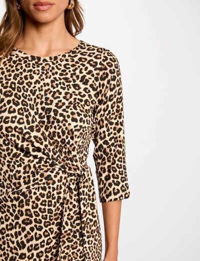 Korte aansluitende jurk met print meerkleurig vrouw