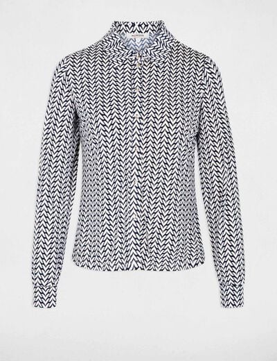 Chemise droite col &agrave; revers blanc femme