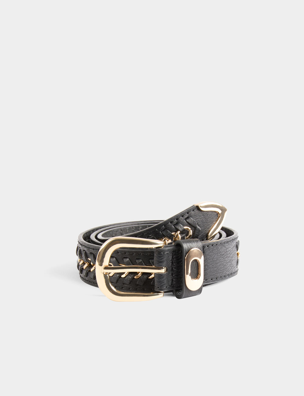 Riem met kettingdetails zwart vrouw