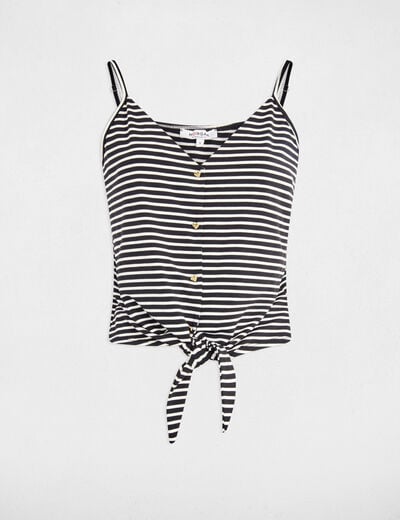 Cropped V-hals tanktop zwart vrouw