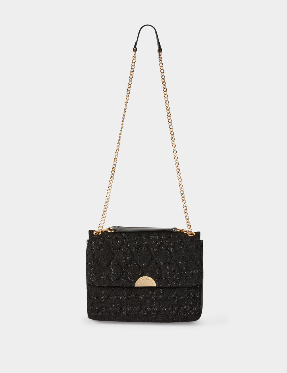 Sac tweed métallisé noir femme