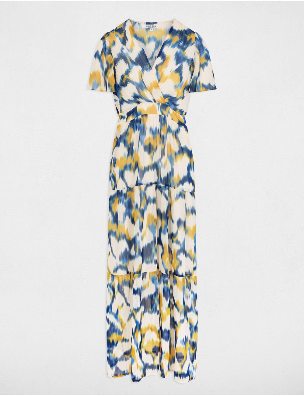 Robe longue droite imprimée multicolore femme