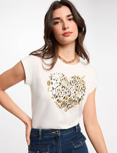 T-shirt manches courtes blanc femme