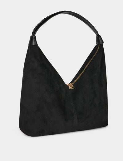Sac hobo su&eacute;dine noir femme