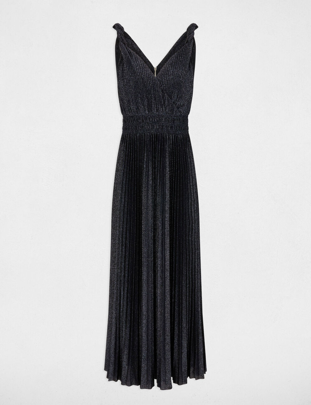 Lange wikkeljurk marineblauw vrouw