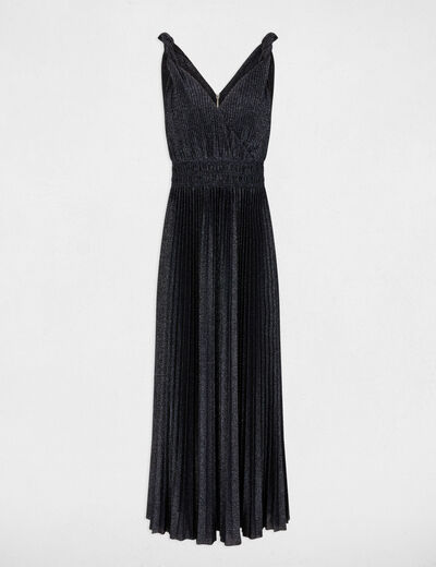 Robe longue cache coeur bleu marine femme