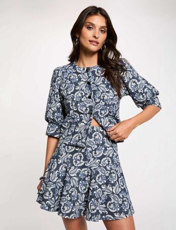 Uitlopende skaterrok bleu vrouw