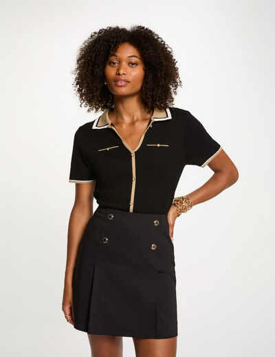 Jupe courte ajustée noir femme
