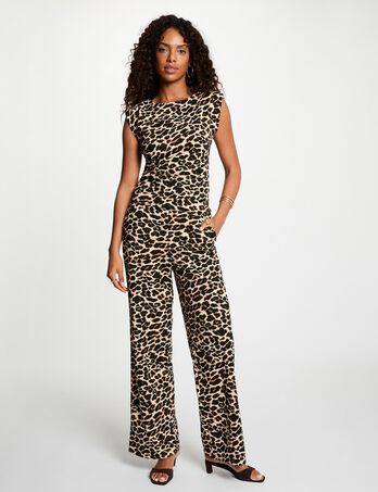 Rechte broek met print meerkleurig vrouw