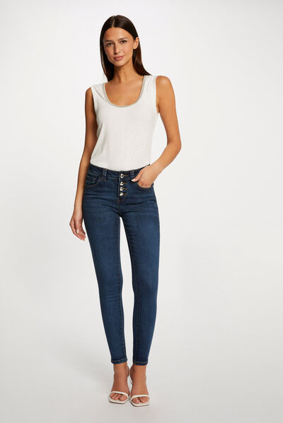 Jeans slim avec boutonnage jean stone femme