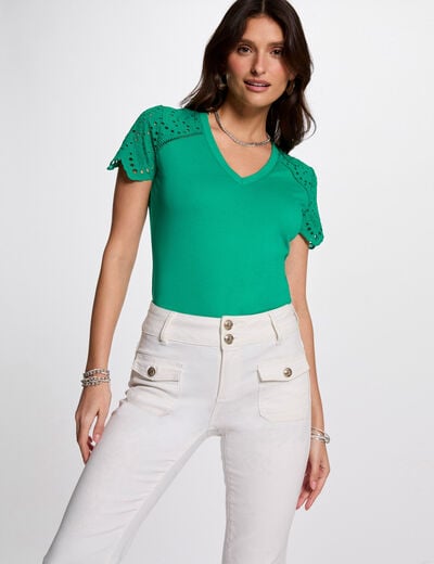 T-shirt met korte mouwen emerald groen vrouw