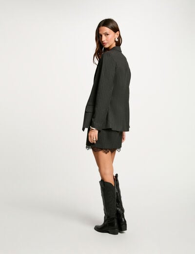 Gestreepte blazer donkergrijs vrouw