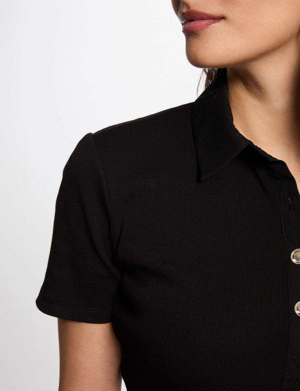 T-shirt met korte mouwen zwart vrouw