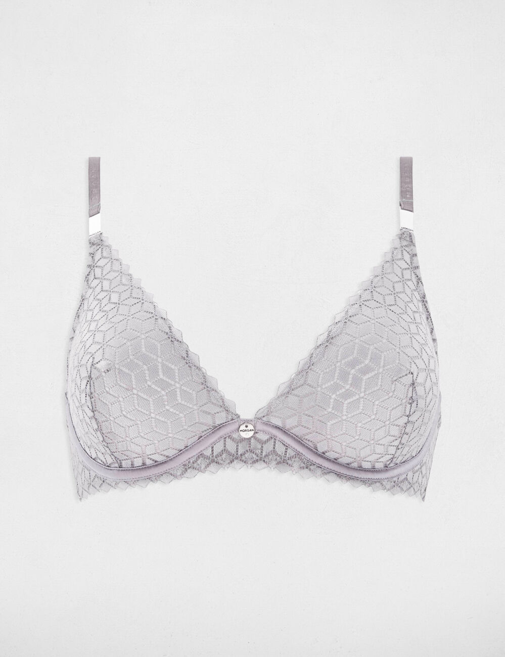 Soutien-gorge à armatures couleur argent femme