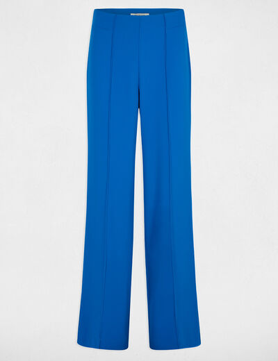 Pantalon jambe large fluide bleu electrique femme