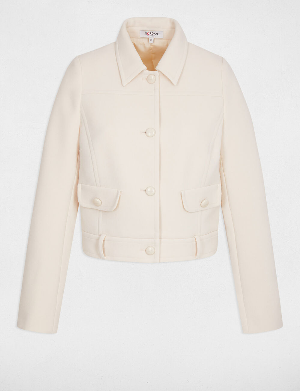 Veste courte sans manches creme femme